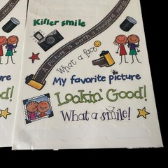 MAMBI sticker Sheets Set Of 2 Camera Pictures Smile 2001 Open & Missing
