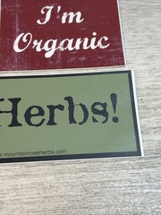 Lot of 4 Organic Herb Stickers Decals «Best Things in Life are Organic»