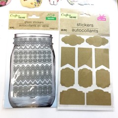 Crafters Square Sticker LOT Vintage Birds Butterflies Floral Mason Jar Labels