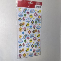 Teaching Tree 122 Pc Glitter Kawaii Reward Stickers Rainbows Bees Hearts Clouds