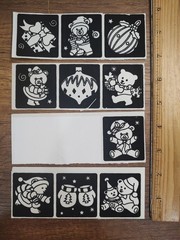 Color Your Own Velvet Sticker Lot Christmas Teddy Bears S247