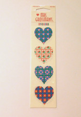Mrs Grossman’s Lot 3 Strips Brand New Package ~Quilted Hearts~ Stickers HTF RARE