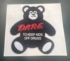 Vintage 80s Stickers Fuzzy DARE Bear