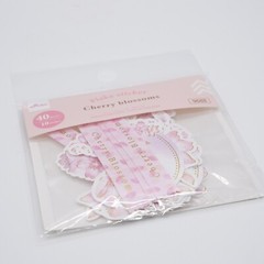 Daiso Japan Sakura Cherry Blossom Flake Stickers 40Pcs (10 Designs)