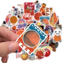 50pcs NASA MARS Stickers, Perseverance Mars Rover, Occupy Mars, Waterproof, 144