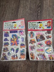 Puffy-n-Smell Stickers 1980s CHOCOLATE + Grape Puff Scratch Set of 2