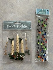 Lot Of 2 Jolees Boutique 3D Stickers Christmas Candles & string lights Ek Succes