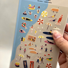 Swim Beach Sunbathers Planner Stickers Journaling Scrapbooking Crafts