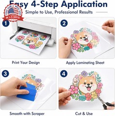 Bleidruck 36 Sheets A4 Size Crystal Clear Vinyl Sticker Sheets Self-Adhesive Ove