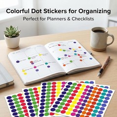 Dot Stickers – 1400 PCS Colored Circle Stickers for Kids | Back to School Suppli