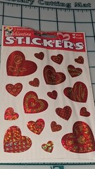 Vintage Stickers Hearts Valentine Sparkle Paper Magic Group New In Pack 1 Sheet