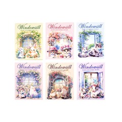 Cat Rabbit Flower Window PET Stickers 30PCS Scrapbook Paper Crafts Supply Diary