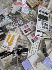 HUGE LOT Scrapbook Stickers Junk Journal Craft Fabscaps Clear Shaker Crystal