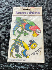 Scratch Sniff 3M IronAbles Iron-On Stickers Patches Parrots Artwork VTG 1984 3M