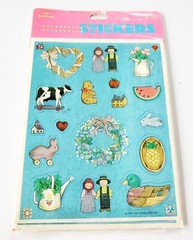 Vintage Hallmark Sticker Sheets Country Couple Cow Watermelon 4 Sheets NIP 1987