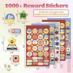 1000+ Piece Rewards Stickers for Students & Teachers – Cute Animal Motivation…