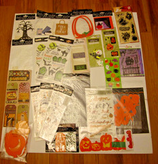 Lot of 20+ Halloween Stickers & Stamps Delux Cuts Rub Ons Transfers Clear Stamps