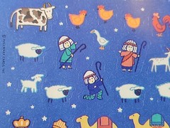 Vintage Hallmark Stickers Nativity Scene Christmas Religious Animals Angels NIP