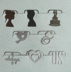 LOVE THEME Wedding – METAL CLIPS (like Paper Clips, but Fancy) – 8 pieces PRIMA