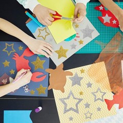 5 Sheets Glitter Star Stickers, Gold Stars Stickers, Self-Adhesive Star Label…
