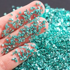 45 Gram Glass Crushed Chips Powder Irregular Shape Nail Art Tips + Storag Box