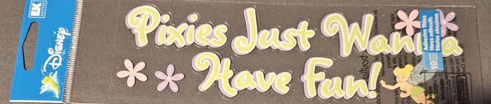 Disney EK Dimensional Title Sticker ~ Peter Pan – Pixies Just wanna Have Fun