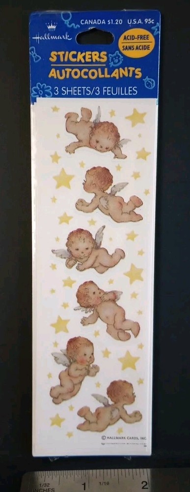 Vintage Stickers Hallmark Mary Hamilton Angels Sticker Pack VTG NIP RARE