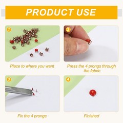 5mm Metal Studs Spots 100Pcs Round Dome Claw Beads Nailhead, Apricot