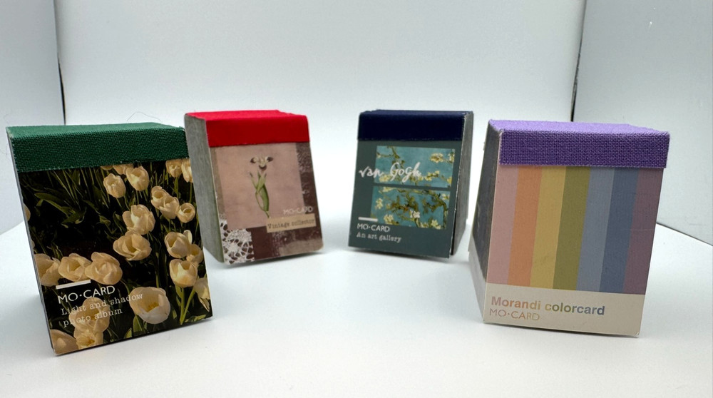 Mo Card Vellum Small Books Qty 4 Floral Van Gogh Color Vintage-theme Scrapbook