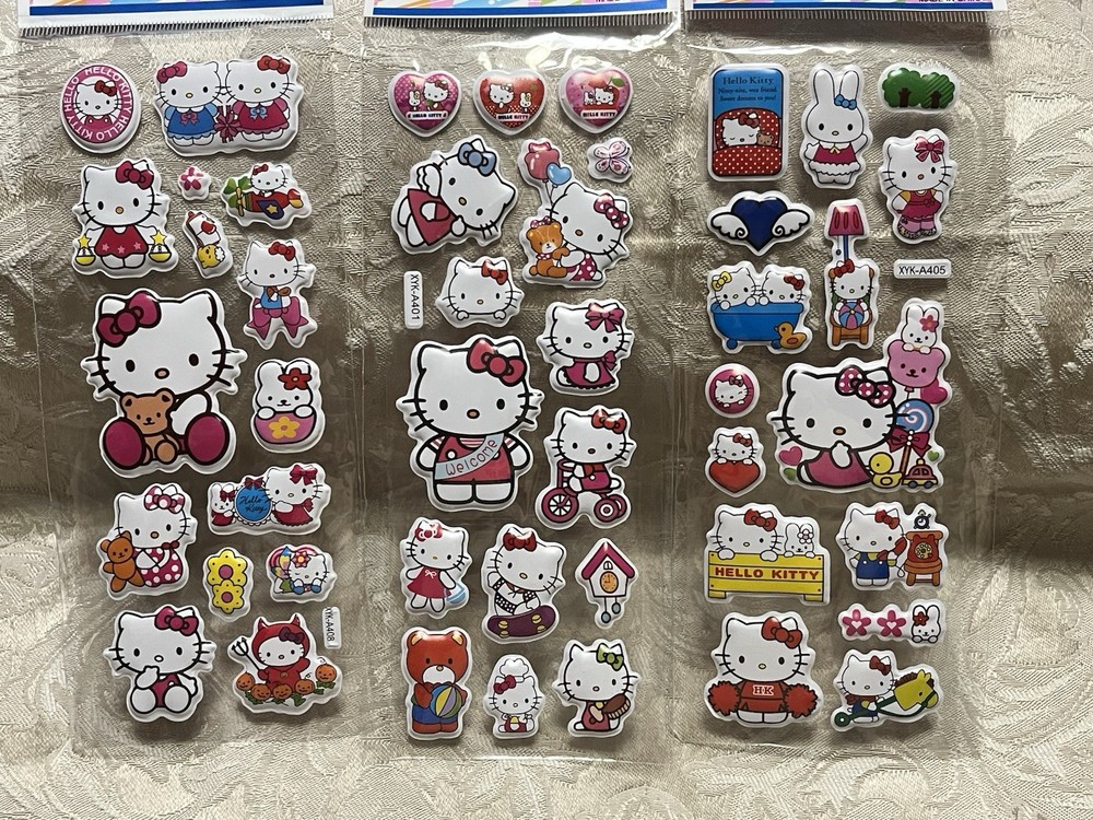 Retro Vintage Look Hello Kitty 3D Bubble Puffy Stickers 3 sets (#40)