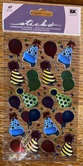 Sticko Fun Party Hats & Balloons Birthday Presents Gifts Card Scrapbook Stickers