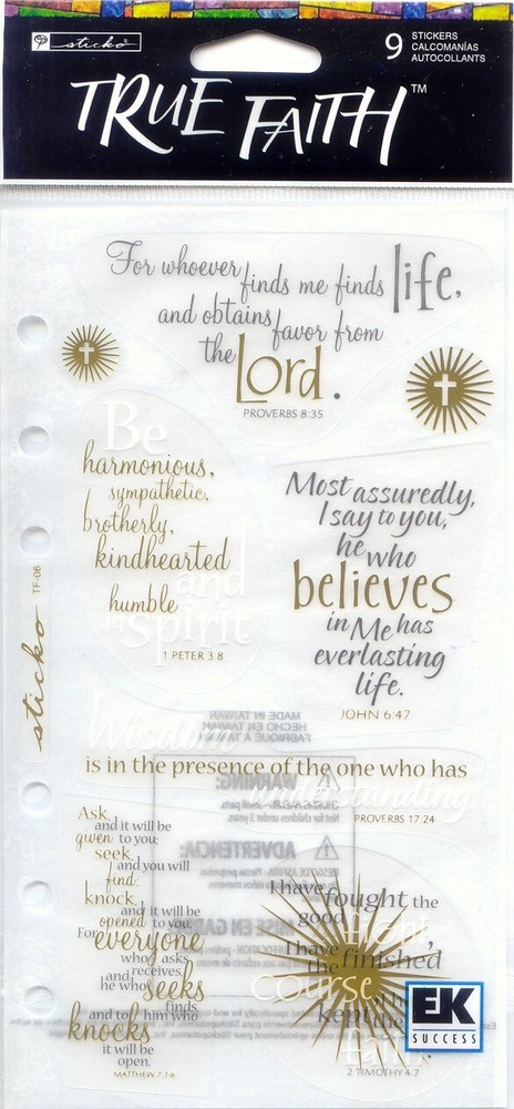 Vintage Sticko True Faith LIFE Love Lord Wisdom theme 62372 FAST FREE ship!