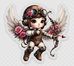 Steampunk Cupid Angel Sticker | Mechanical Cupid Vinyl Sticker | Gothic Romantic