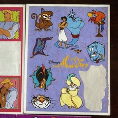 VTG 90s Disney Hercules Notre Dame Pocahontas Aladdin Stickers 6 Sheets