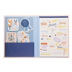 WORLD TRAVELER Self Care Sticker Book Folio Hardcover 5×7 Art Stickers
