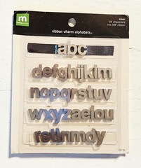 Making Memories Ribbon Charm Alphabet Set – Silver Metal Letter Charms (39 Piece