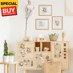 Flower Rub on Transfers for Crafts – 8 Sheets Vintage Floral Furniture Decals Bu