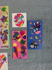 Lot of VTG 80s 90s Lisa Frank Stickers Bears Lips Racoon Koala Elephant Piano