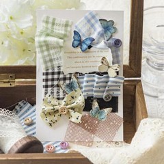 49Pcs Vintage Ephemera Pack Scrapbook Paper + Fabric + Buttons DIY Journal Album