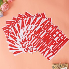 3 inch 12 Sheets Alphabet Stickers, Red Self Adhesive Vinyl 3 Inch,
