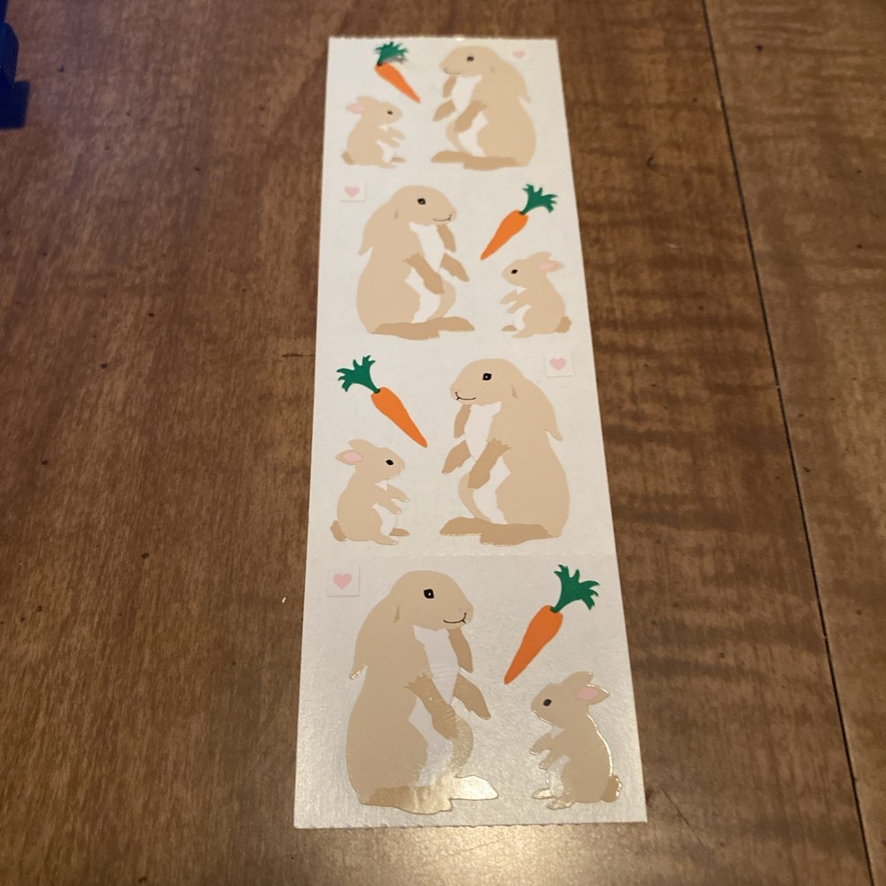 Vintage Mrs. Grossman’s Rabbits & Carrots Scrapbooking Stickers Sealed