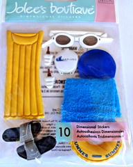 Jolee’s Swimming At The Pool Raft Towel Goggles Scrapbook Stickers