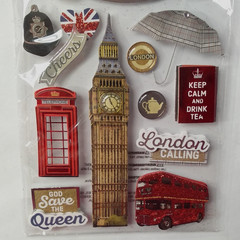 Paper House London England 3D Stickers Scrapbook Travel Vacation Crafts NIP