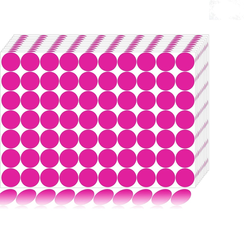 Pink Dot Stickers 3/4 Inch 1400pcs Color Coding Labels Polka Circle Seals