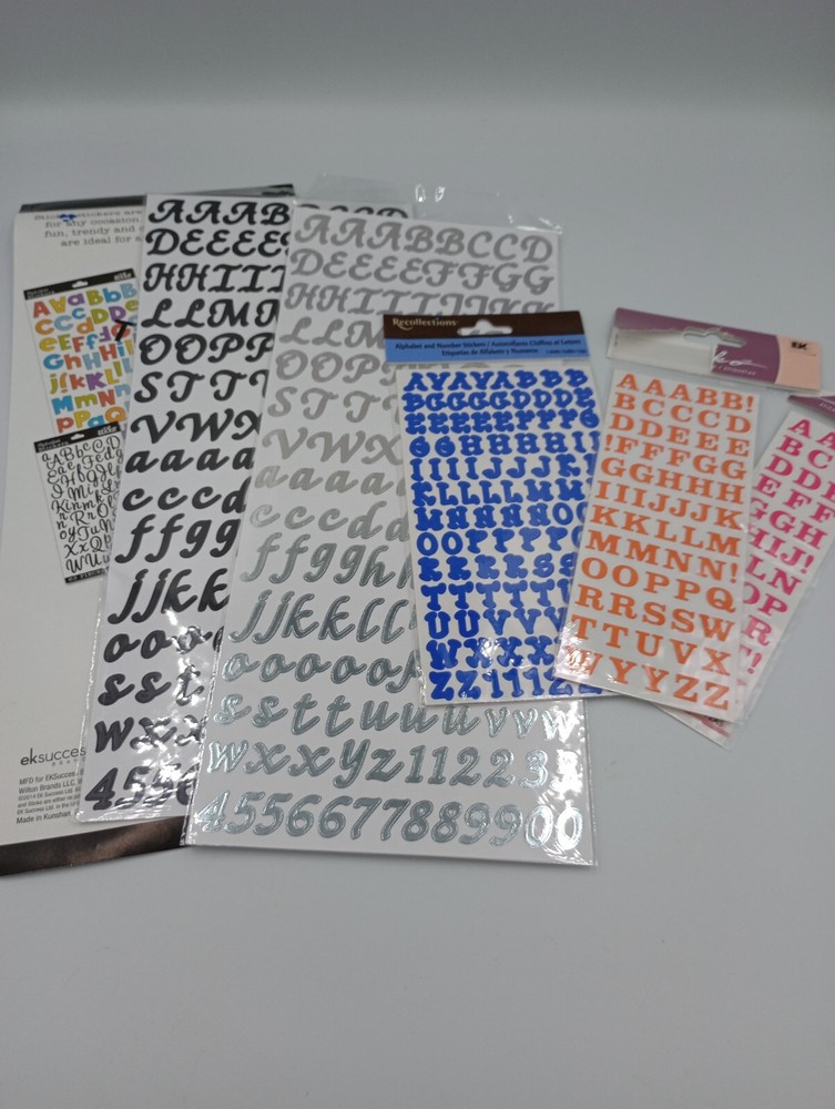 Alphabet Stickers Stamps Lot of 6 Various Brands Packs New Old Stock Sealed