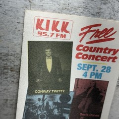 KIKK 96 FM Sticker Conway Twitty, Davis Daniel & Asleep at the Wheel Budweiser