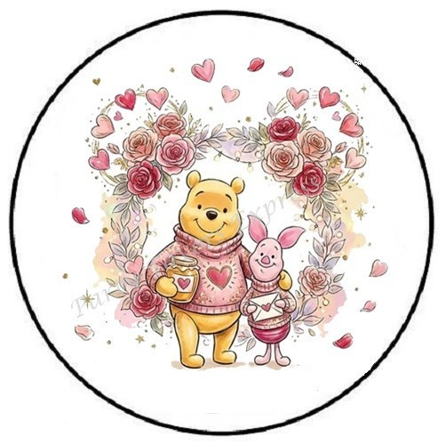 BEAR PIG VALENTINES DAY ENVELOPE SEALS LABELS STICKERS PARTY FAVORS