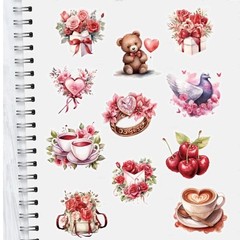 50 Pcs Red Valentine’s Day Waterproof Clear Stickers – Romantic Valentines