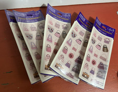 Vintage Heartline Hallmark 5 sealed packs 1990S fashion handbag purse stickers