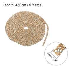 5 Yard 7mm Glitter Sequins Rope Sequins Rhinestone Cord Champagne